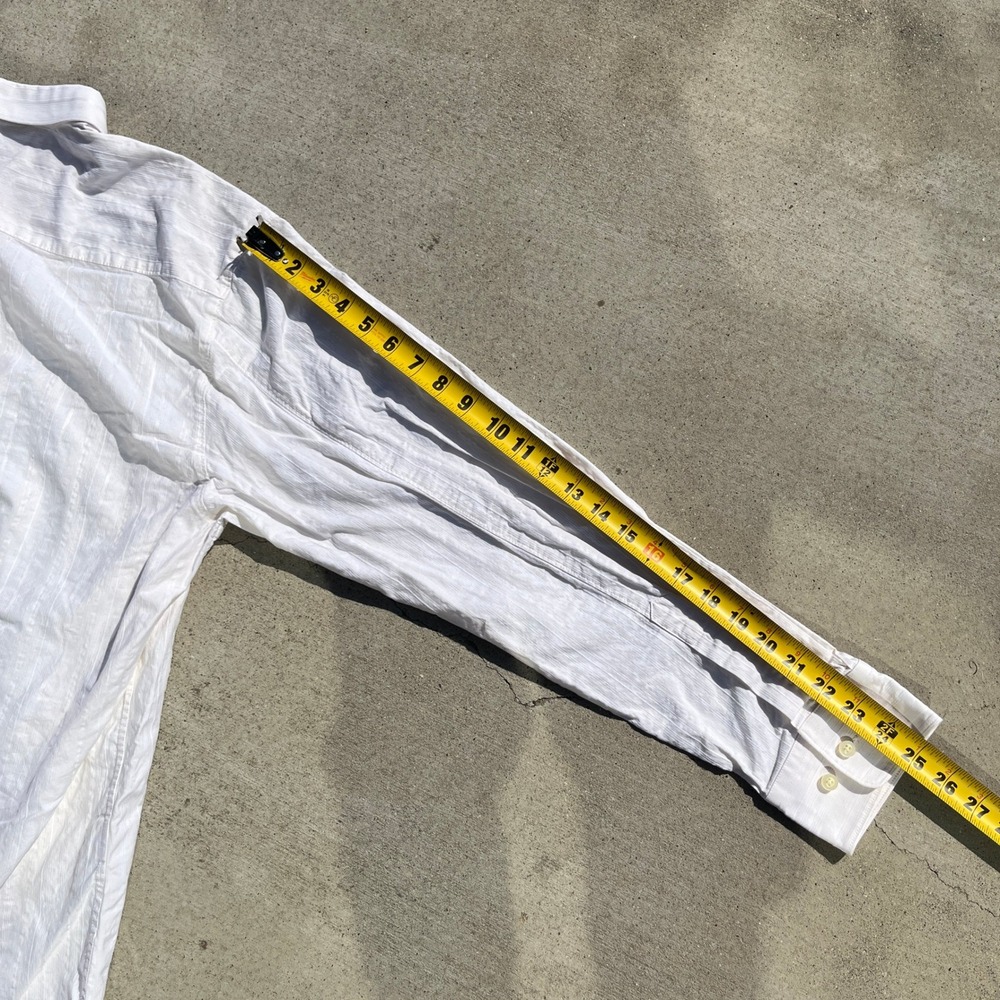 Tommy Bahama Off White color Button up shirt Pintux XL Cotton Silk Read desc. - Picture 6 of 7